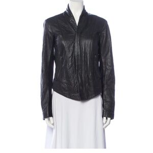 Veda Black Leather Motorcycle Jacket